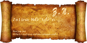 Zelina Nátán névjegykártya